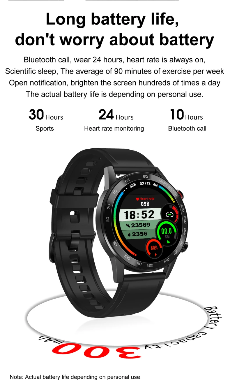 DT95t/DT95 Pro/DT95Pro Smart Watch with Long battery life, don't worry about battery - Bluetooth call, wear 24 hours, heart rate is always on, Scientific sleep, The average of 90 minutes of exercise per week. Open notification, brighten the screen hundreds of times a day.jpg