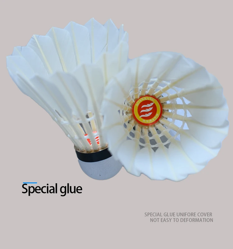Wholesale Price Customized Goose Feather High Quality Outdoor Durable  Badminton Shuttlecock