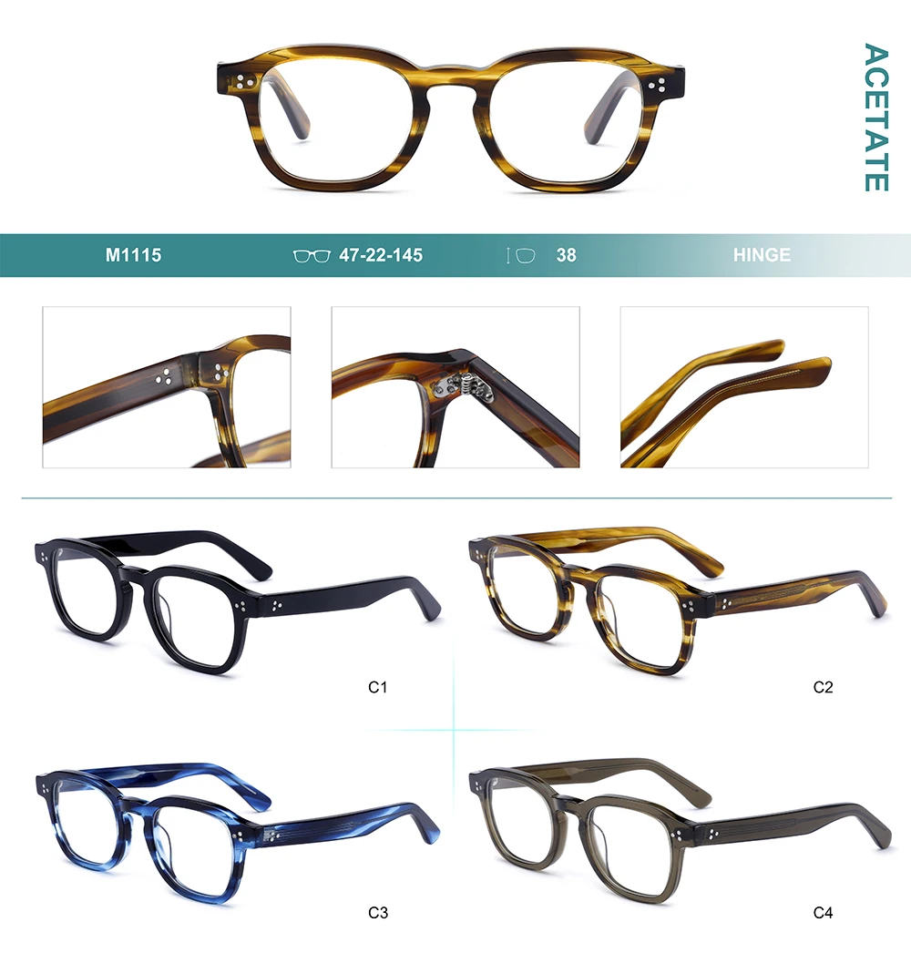 Retro Square Thickness Acetate Eyewear Eyeglasses Frames For Eye