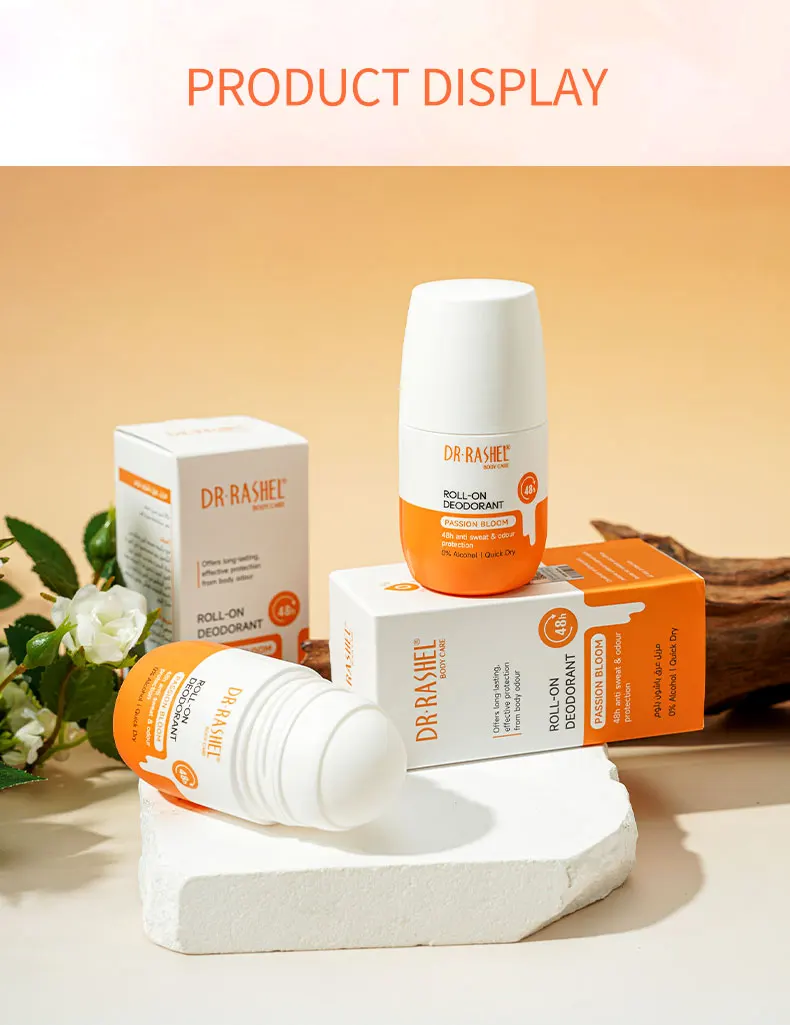 DR RASHEL Passion Bloom Quick Dry Roll-on Antiperspirant Long Lasting Liquid Formula for Natural Skin Tone Under Arms