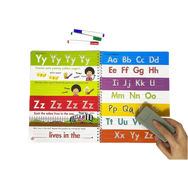 Custom Children Letter ABC Learn to Write Practice Learning Wipe and Clean Books