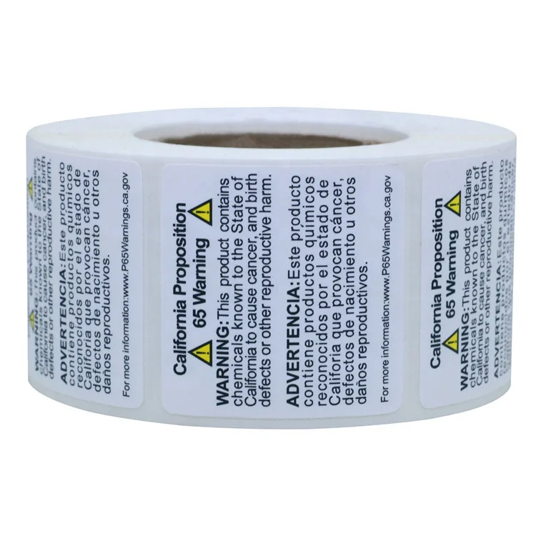 California Proposition 65 Blei Warnschilder Short Form 0,5 X 1,5-Zoll-500 Adhesive Aufkleber