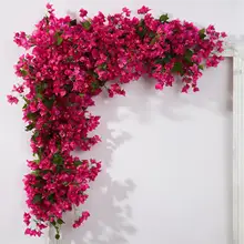 New design bougainvillea vines 115cm 97 flowrers silk hanging artificial bougainvillea flowers for decor