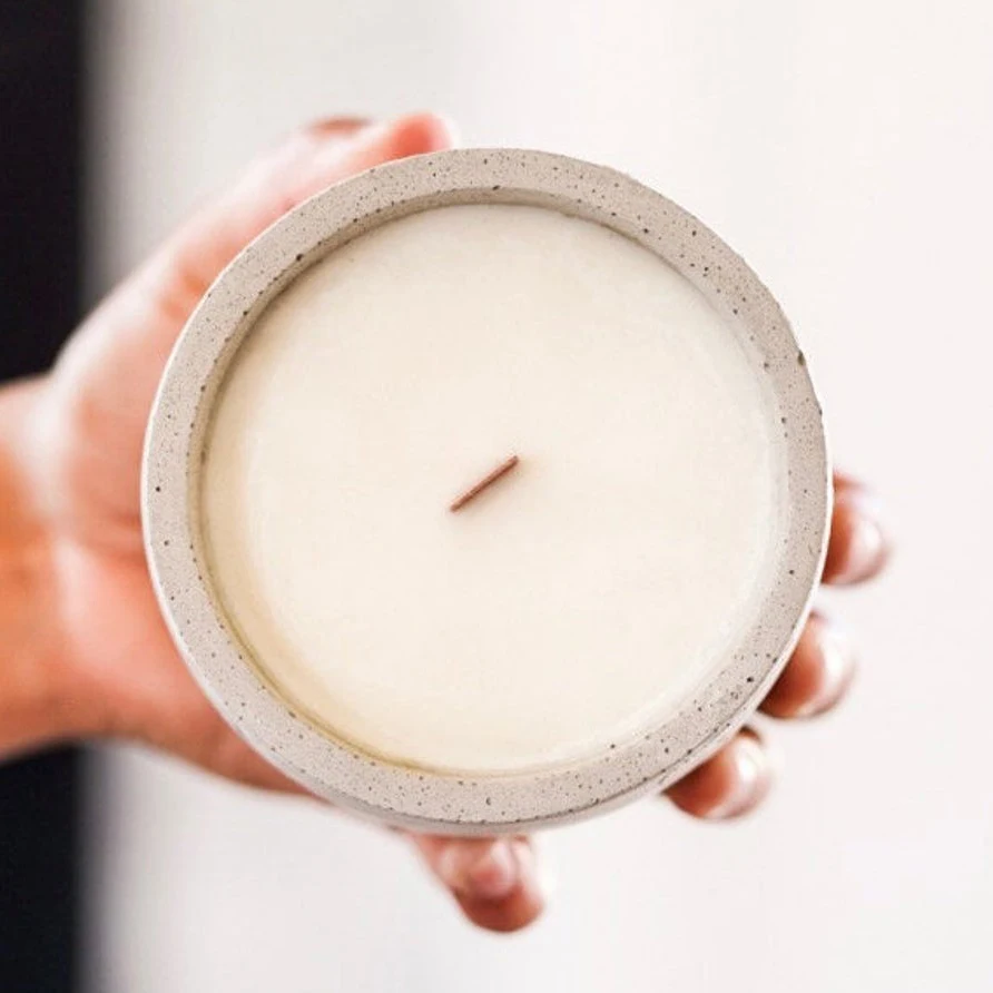 Christmas decoration luxury handmade candle jars vessel cheap matte cement cylinder candle jar in bulk