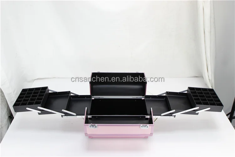 Pull rod cosmetic box aluminum alloy one-way wheel storage box with cosmetic and hairdressing toolbox