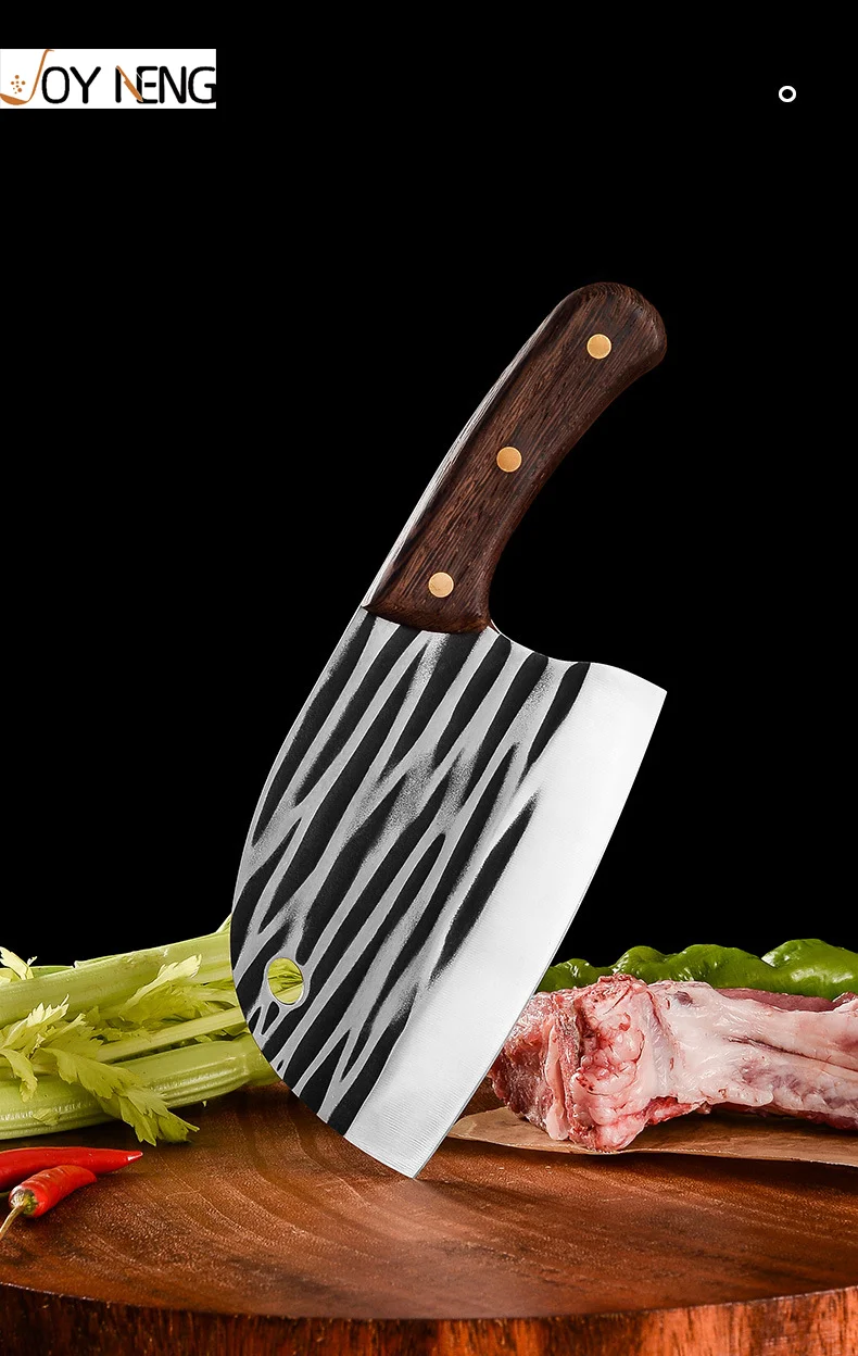 6 Inch Professional Chef Meat Cleaver Stainless Steel Full Tang Serbian Kitchen Knife Carbon