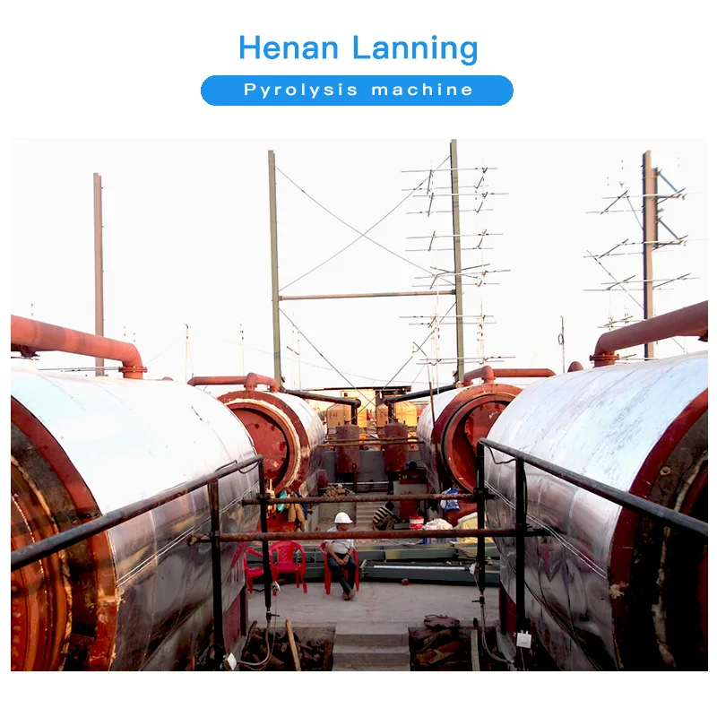 Пиролизная система для переработки отходов пластмассы Lanning производственная линия используемых автомобильных шин пиролизная установка