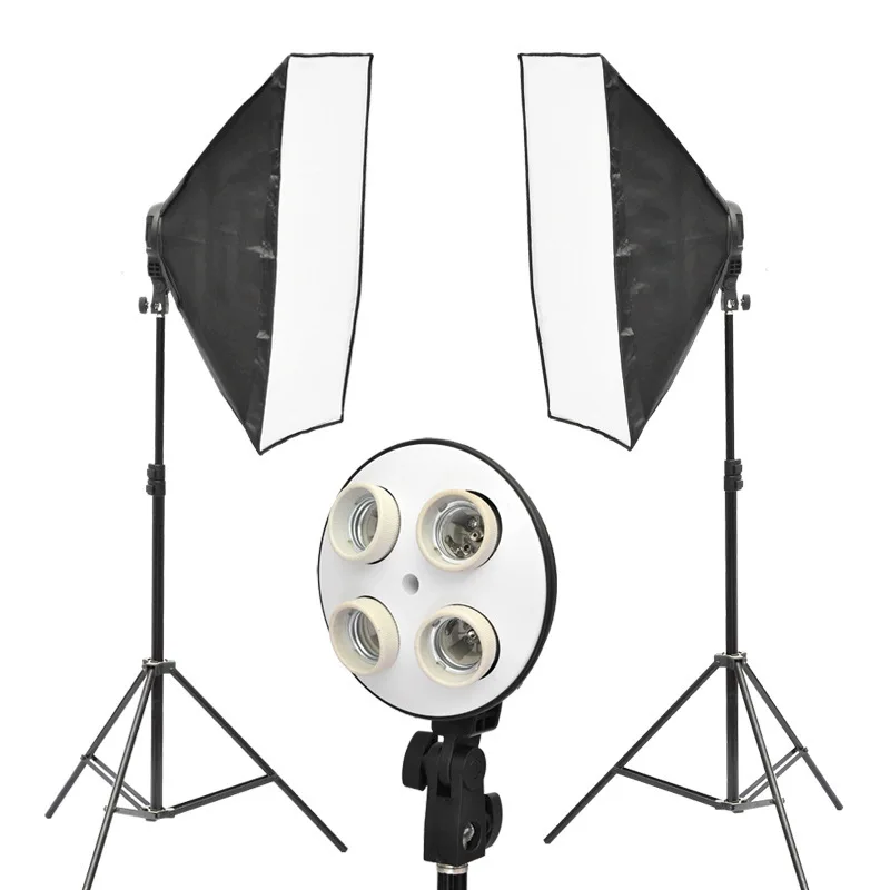 Photography 50x70cm Softbox Four E27 Socket Bulb Holder With Soft