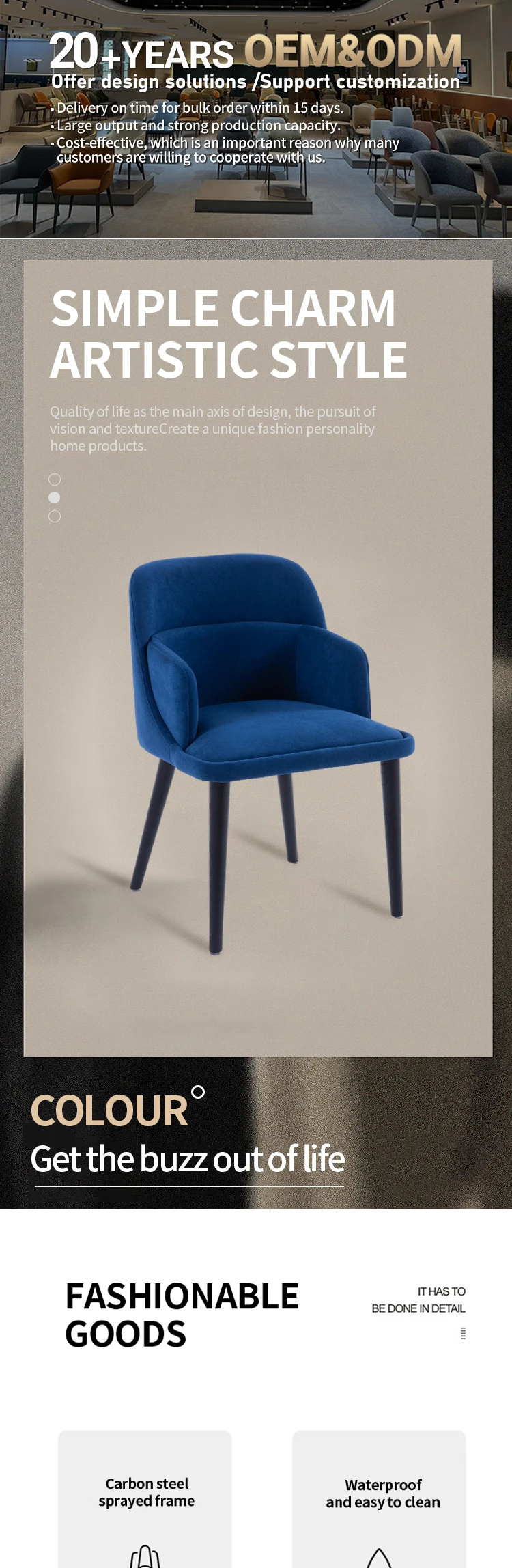 Modern Luxury Soft Upholstery Pu Leather Restaurant Dining Room Chair