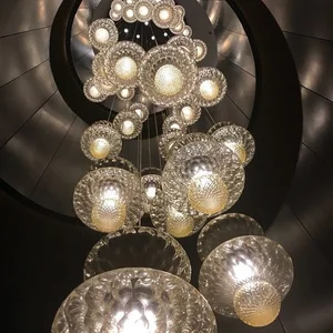 ECOJAS Luxury Glass Chandelier for Hotel Lobby Super Market Wedding Hotel New Design Large Pendent Light