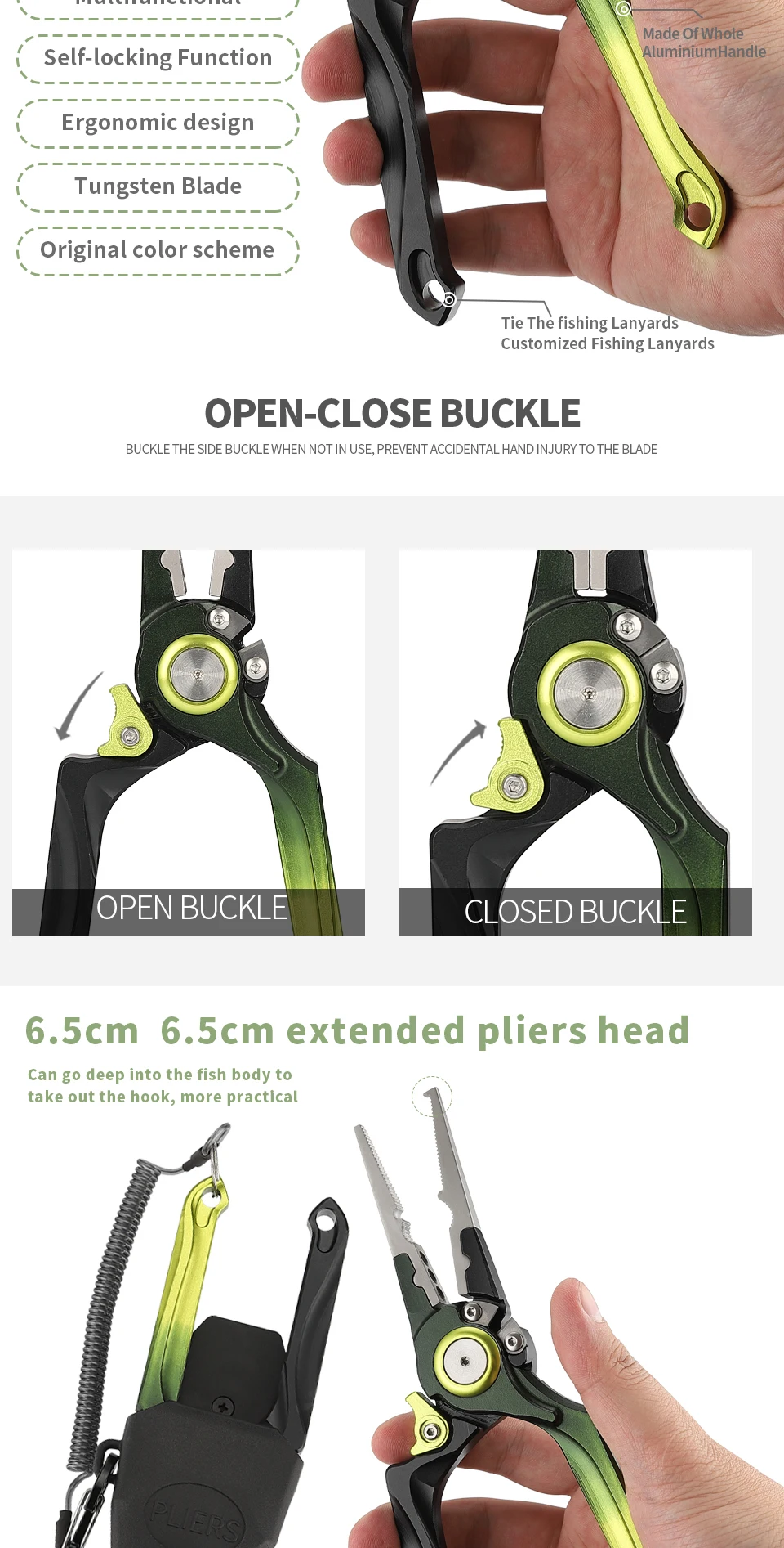 Wholesale Custom Multifunctional Aluminum Ring Crimp Tackle Outdoor Fishing Pliers Tools Set