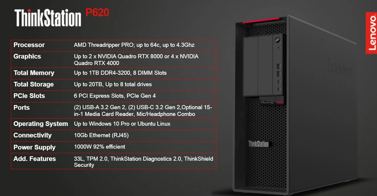 Amd 620 характеристики. Lenovo THINKSTATION p620. AMD Threadripper Pro 3975wx. Lenovo THINKSTATION P. Рабочая станция Threadripper Pro.