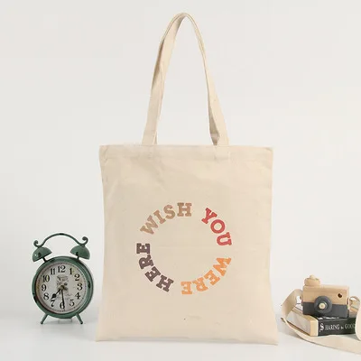 High quality Custom Logo Printed Organic Calico Shopping Canvas Tote Bag 100% Coton