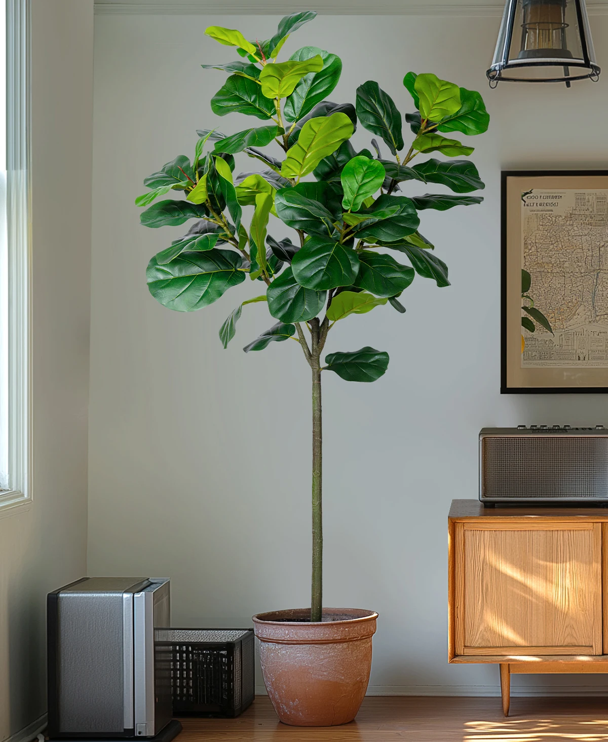 Indoor/Outdoor Decorative Plastic Ficus Pandurata Tree Similar Glass Pine Ficus Religiosa Panel for Landscape Wedding House manufacture