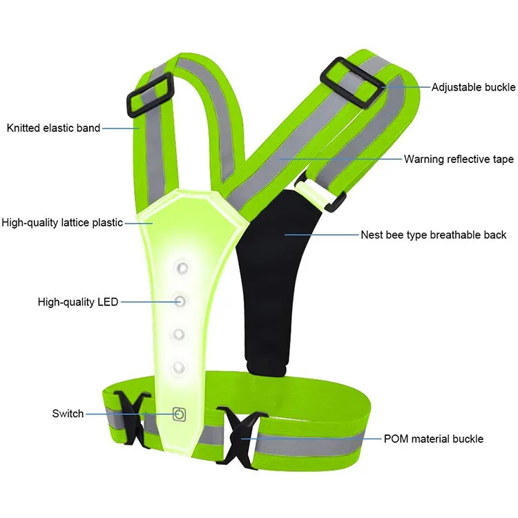 Оптовая продажа, светоотражающая сетчатая Защитная жилетка для бега с логотипом на заказ