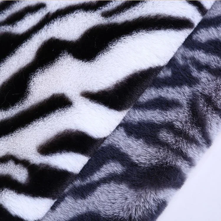 High Quality Soft 100% Polyester zebra Leopard Cows Print  Rabbit Faux Fur Fabric for Scarf Coat