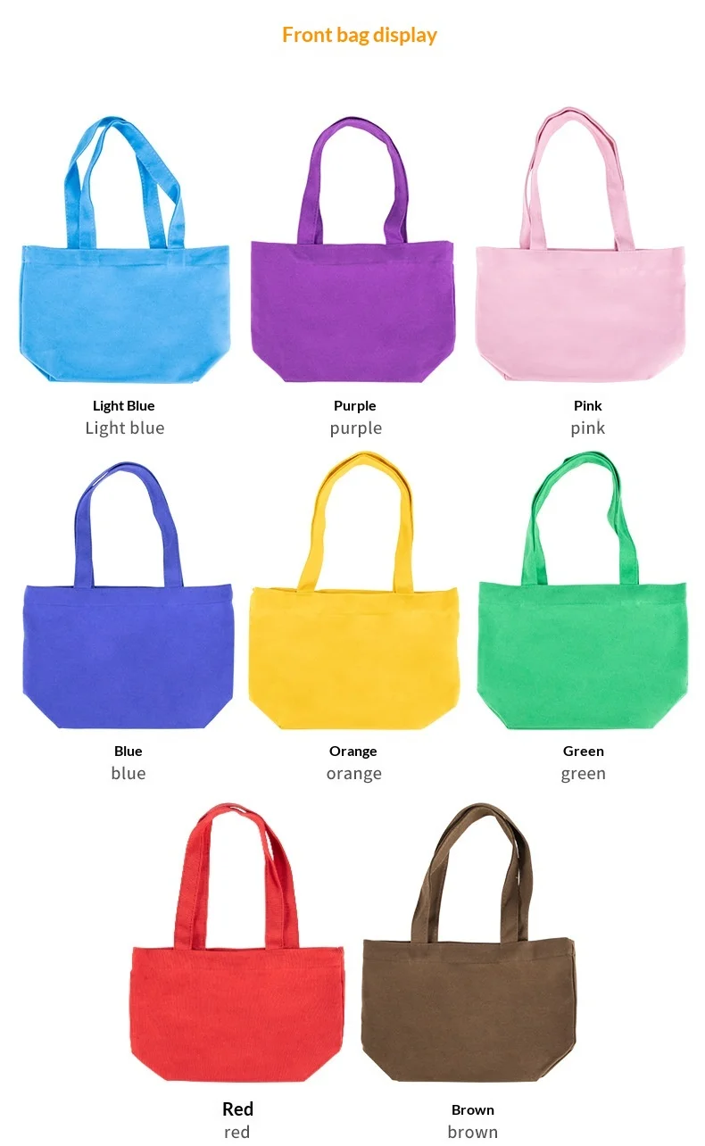 Manufacturer Wholesale Henghua All-Cotton Blank Ready-Stock Customizable Flocking Mini Canvas Bag 30x20x10cm Handheld Bag preview 6