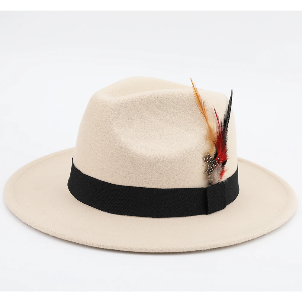 Sh-0073 Classical Wide Brim Wool Fedora 