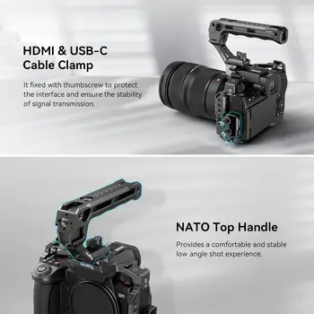 SmallRig Cage Kit for LUMIX G9 II S5 II / S5 IIX with NATO Top Handle and Cable Clamp for USB-C - 4143 product image