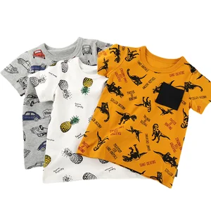 Customized Pattern 100% Cotton Boys T-shirts Summer Short Sleeve O-Neck Children Clothing