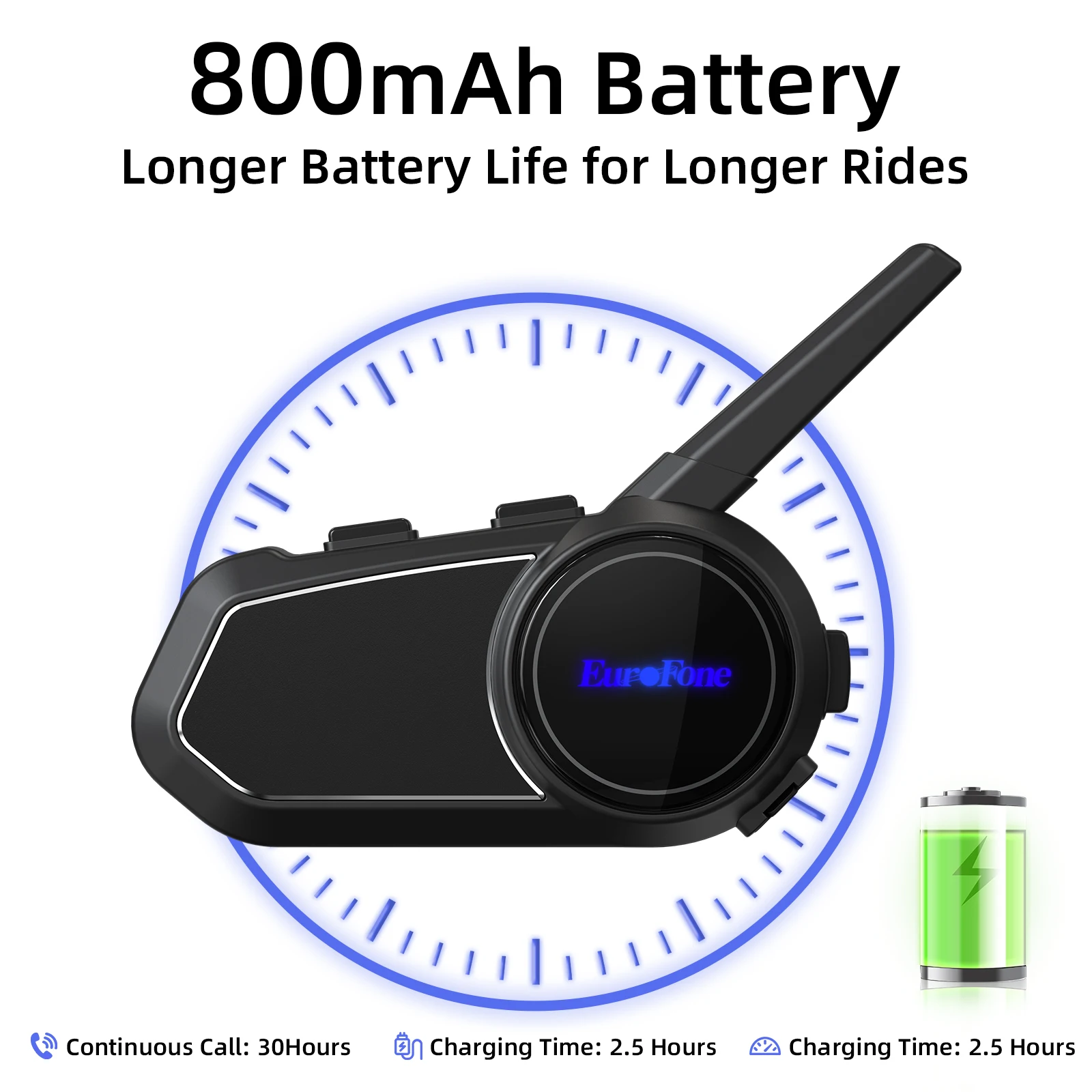 Motorcycle Helmet Bluetooth Headset 2000m Long Distance 6 Riders Group ...