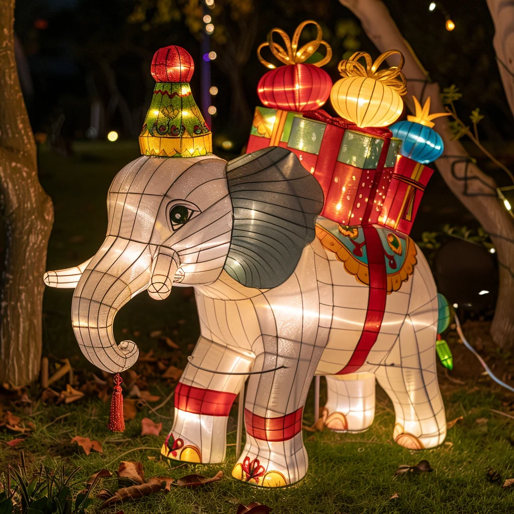 Custom Large Outdoor LED Elephant Lantern - Waterproof Festival Animal Motif Lighting for Park and Event Decorations