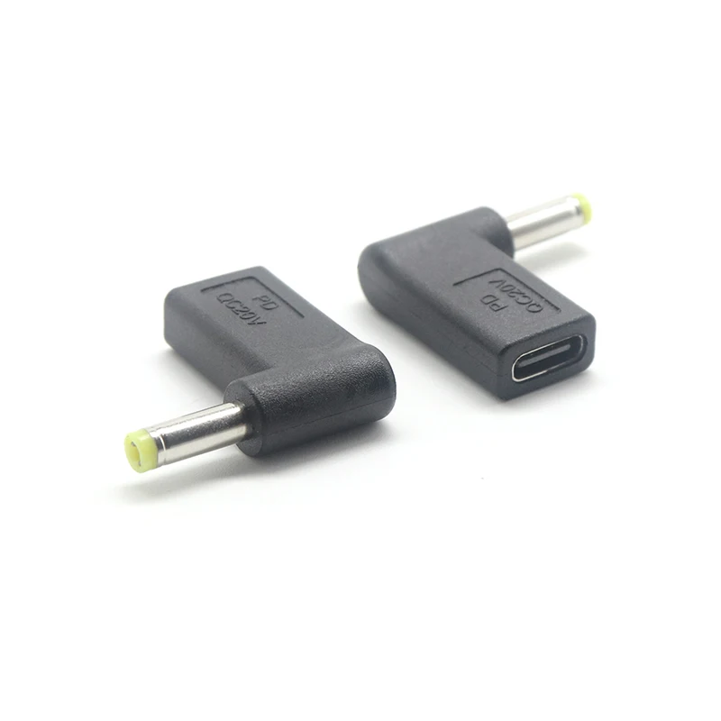 Black Dc Power Plug Type C Female Jack To Dc 5521 Converter Usb C Male ...