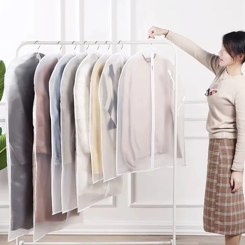 Hot Selling Simple and Modern Suit Dust Cover PEVA Transparent Storage Hanging Clothes Bag Designer Garment Bags