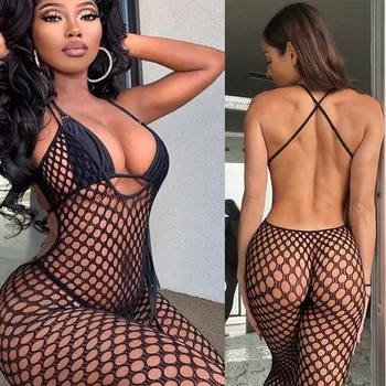 1 Pieza De Lencería Sexy Bodystocking Con Ligas, Diseño De Entrepierna - Foto 7