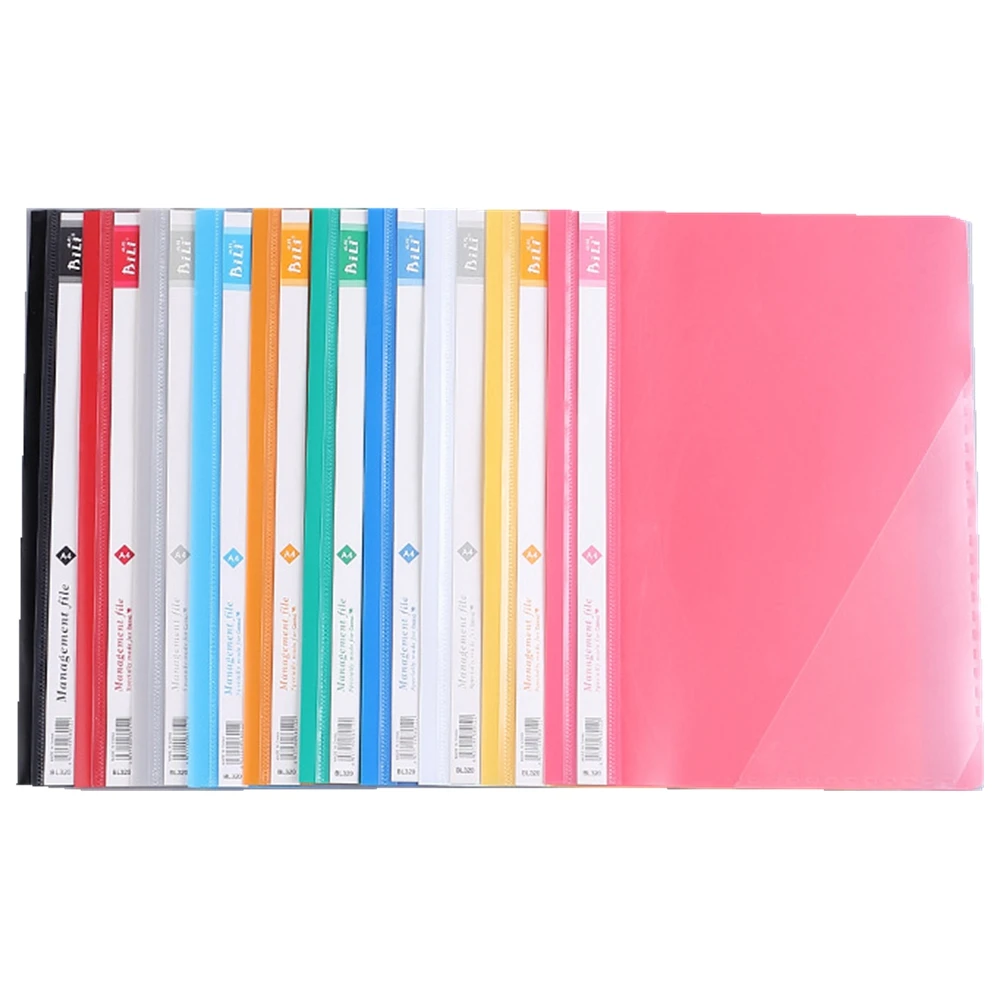 10 Feuilles A4 Dossier Fichiers Plastique Avec Barre Coulissante - Chemises Rapports Colorées Pour Bureau Et École