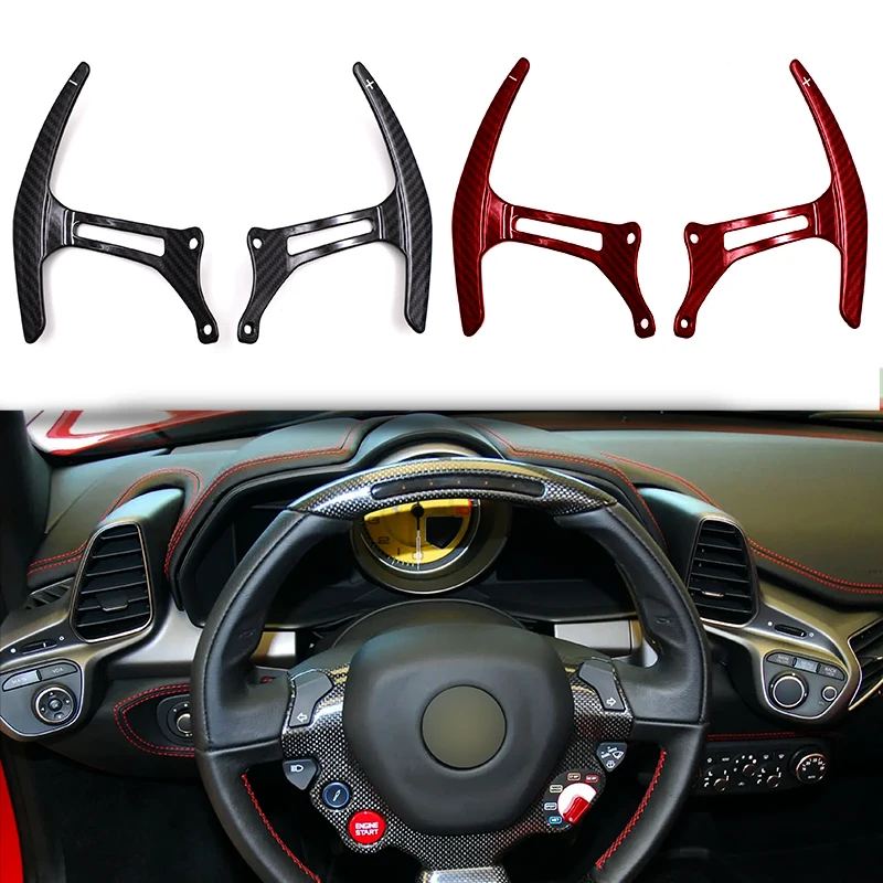 2-Piece Real Carbon Fiber Paddle Shifter Extensions For Ferrari F8 – Black
