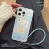 Cordon en cuir bleu chaton pomme bleue
