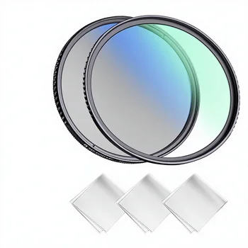 Nano-K Filter Kit 55mm CPL Circular Polarizing Filter Aluminum Frame Nano Coating Lenses 3pcs Cleaning Cloths detail image