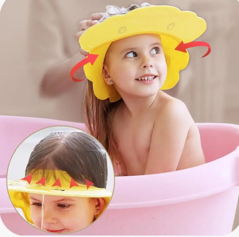 Bonnet de douche enfants, protection de shampooing réglable pour bébé,  protection de bain de shampooing chapeau souple, casquette imperméable à  l'eau ca