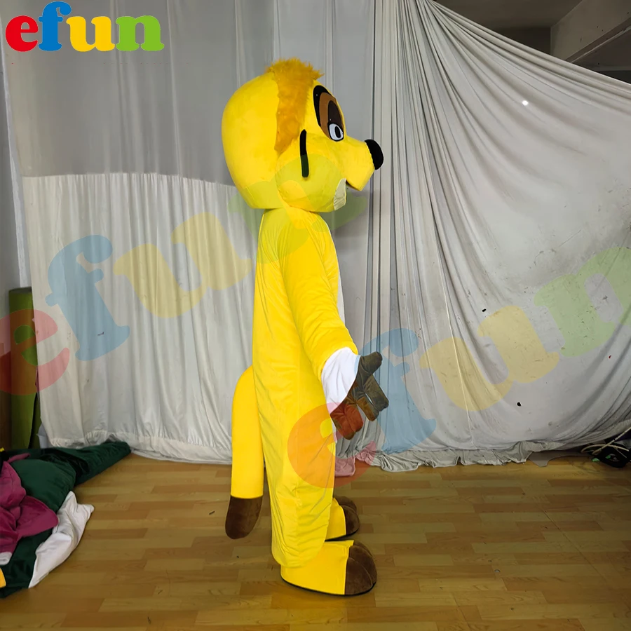 Efun MOQ 1 PC Custom  Yellow Raccoon Mascot Costume Adult Cartoon yellow lion Character Costume for Sale