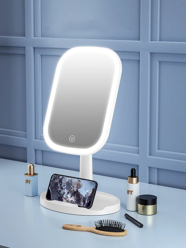 Makeup Mirror Desktop Smart Charging With Light Girl Makeup Mirror