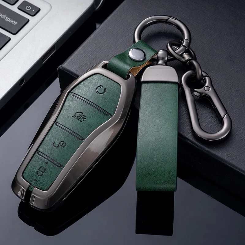 Smart Remote Keys Cover Song Plus Car Key Accessories Zinc Byd Yuan Qin Qlys Atto3 F3 Key Chain Luminous Metal Simple Cow Butler