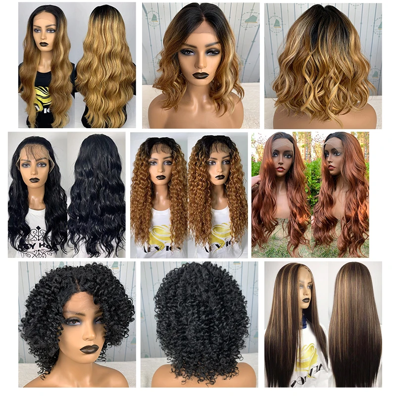 ピンクシルキーストレートウェーブウィッグ28インチ高温繊維最高の耐熱