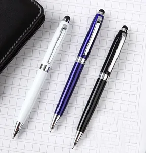 High Quality Luxury Customised Twist Metal Ballpoint Pen Capacitive Phone Touch Pens with logo