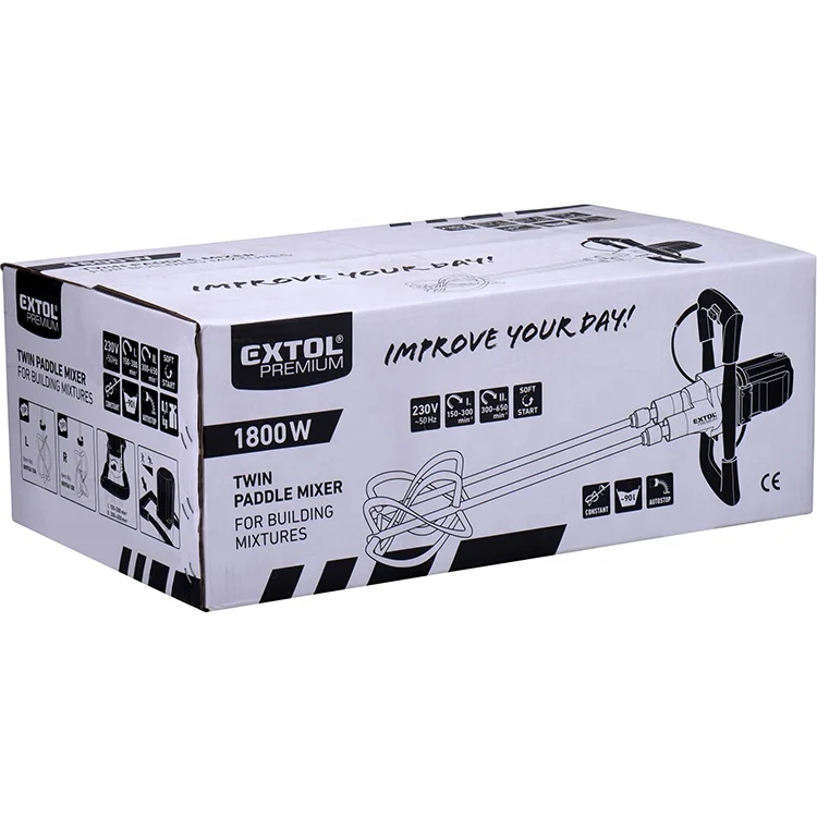 8890610 EXTOL 1800w Double Paddle Involved Handheld Automatic Powder Electric Paint Mixer