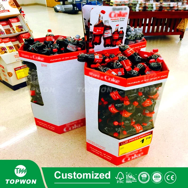 Customized Corrugated Cardboard Display Stand Retail Shop Pop Display Rack Drink Beer Wine Water Bottle Display Stand