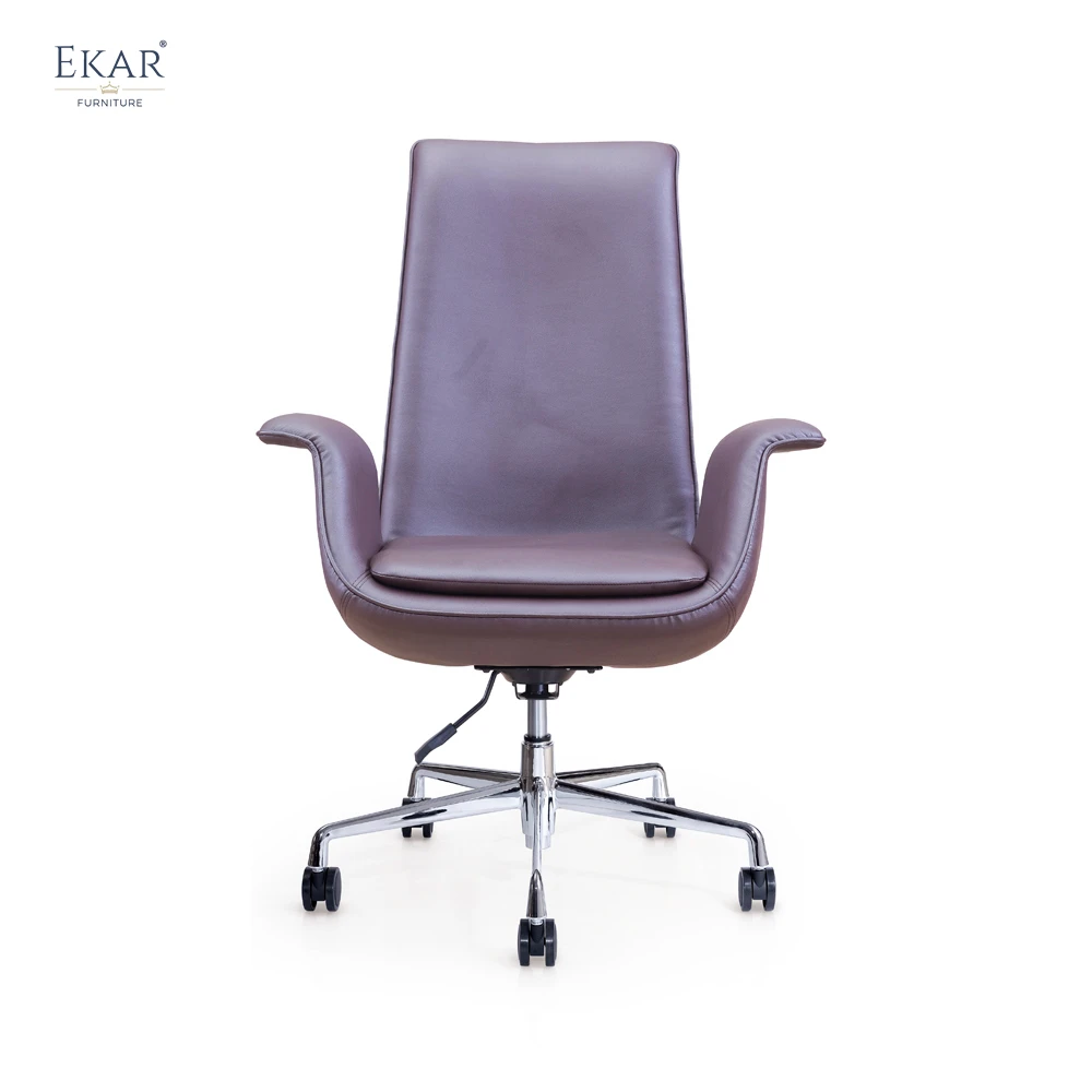 Premium Top-Grain Leather Armrest Office Chair for Professionals manufacture