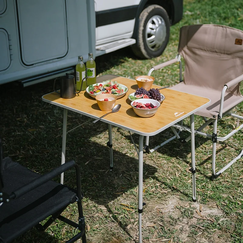 Naturehike taşınabilir açık hava kampı Ayarlanabilir yükseklik masası piknik barbekü basit kare masa