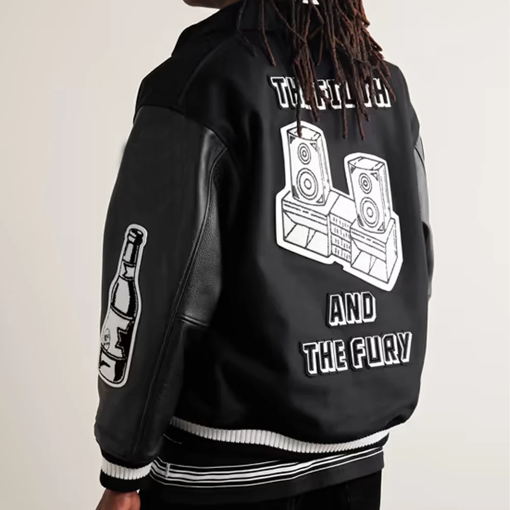 High-Quality Towel Men's Windbreaker Patch Embroidered Custom Letter Varsity Baseball Jacket For Men_voghion.com