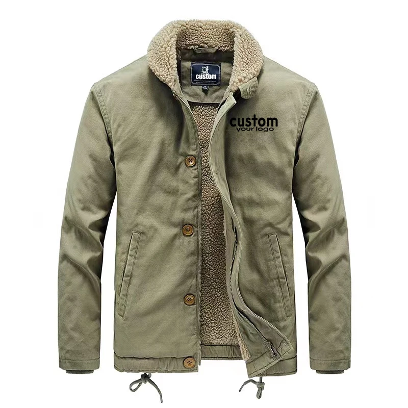 Wholesale Custom Men's Jackets Lamb Wool Casual Coats Plus Size Men's ...