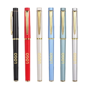 Wholesale Promotional Custom Logo High-Quality Black Ink Gel Pens Advertising Signature Ready for Corporate Gifts and Office Use