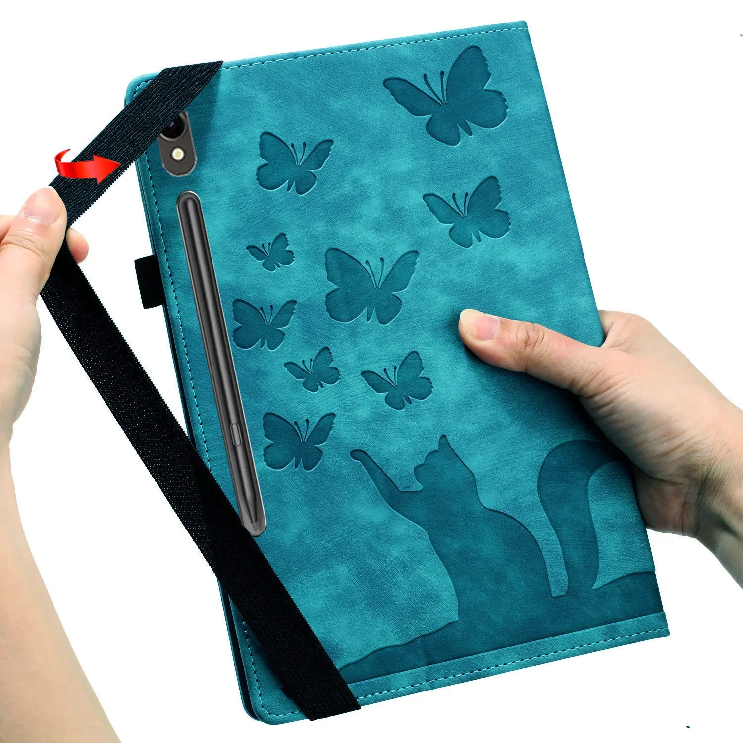 Butterfly Cat Pattern Case for iPad 10 10.9 2022 10.2/10.5 Air3 TPU Back PRO/AIR11 Tablet Case Cover With Card Slots Pen Holder