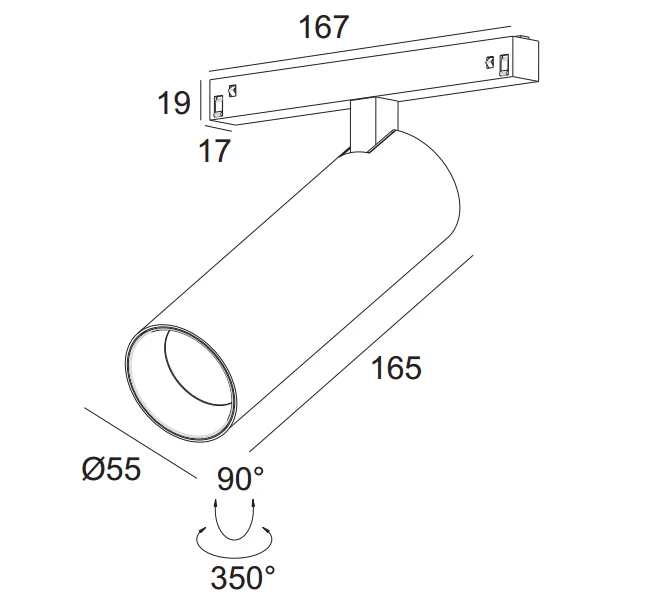 
 Низковольтный телескопический зум STUCCHI DC48 Магнитный Трековый светильник/прожектор  