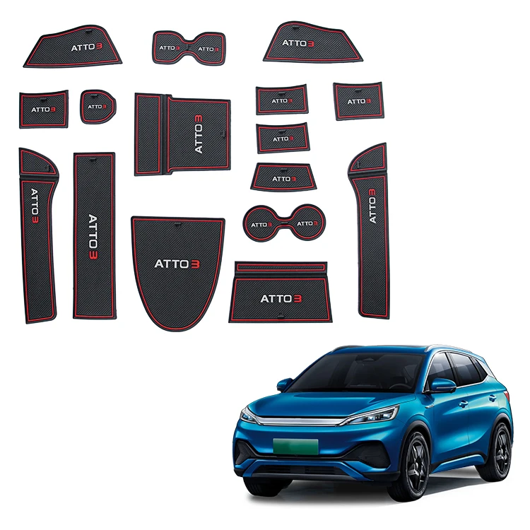 Car Interior Accessories Anti-Slip Mat ATTO 3 Door Slot Mat Anti-skid Pad Door Slot Pads For BYD Yuan Plus Accessory