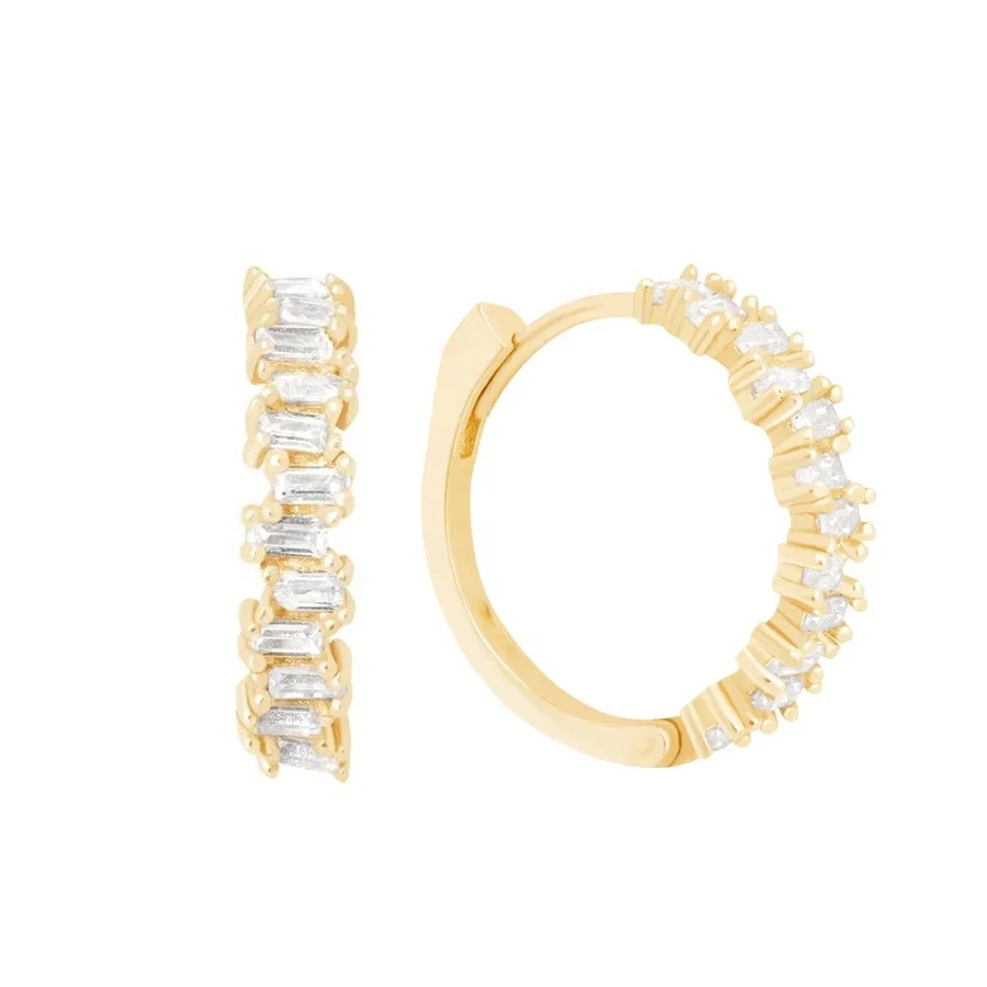 LOZRUNVE Korean 925 Sterling Silver Fashion Stacked Baguette